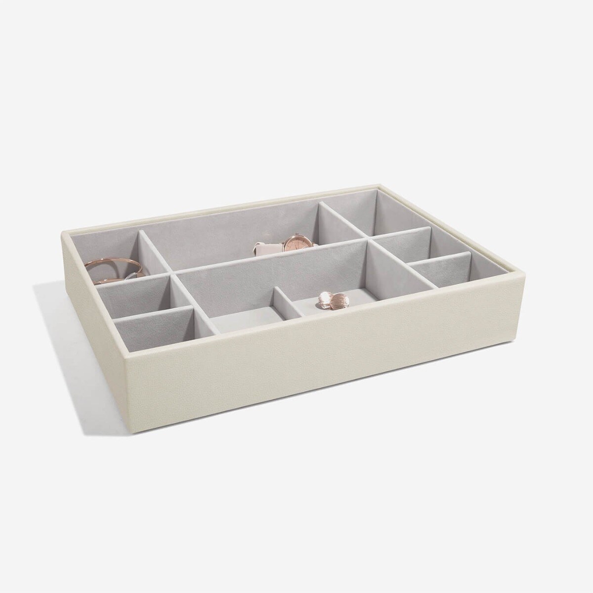 Szkatułka na biżuterię Stackers 11 komorowa supersize jasnobeżowa
