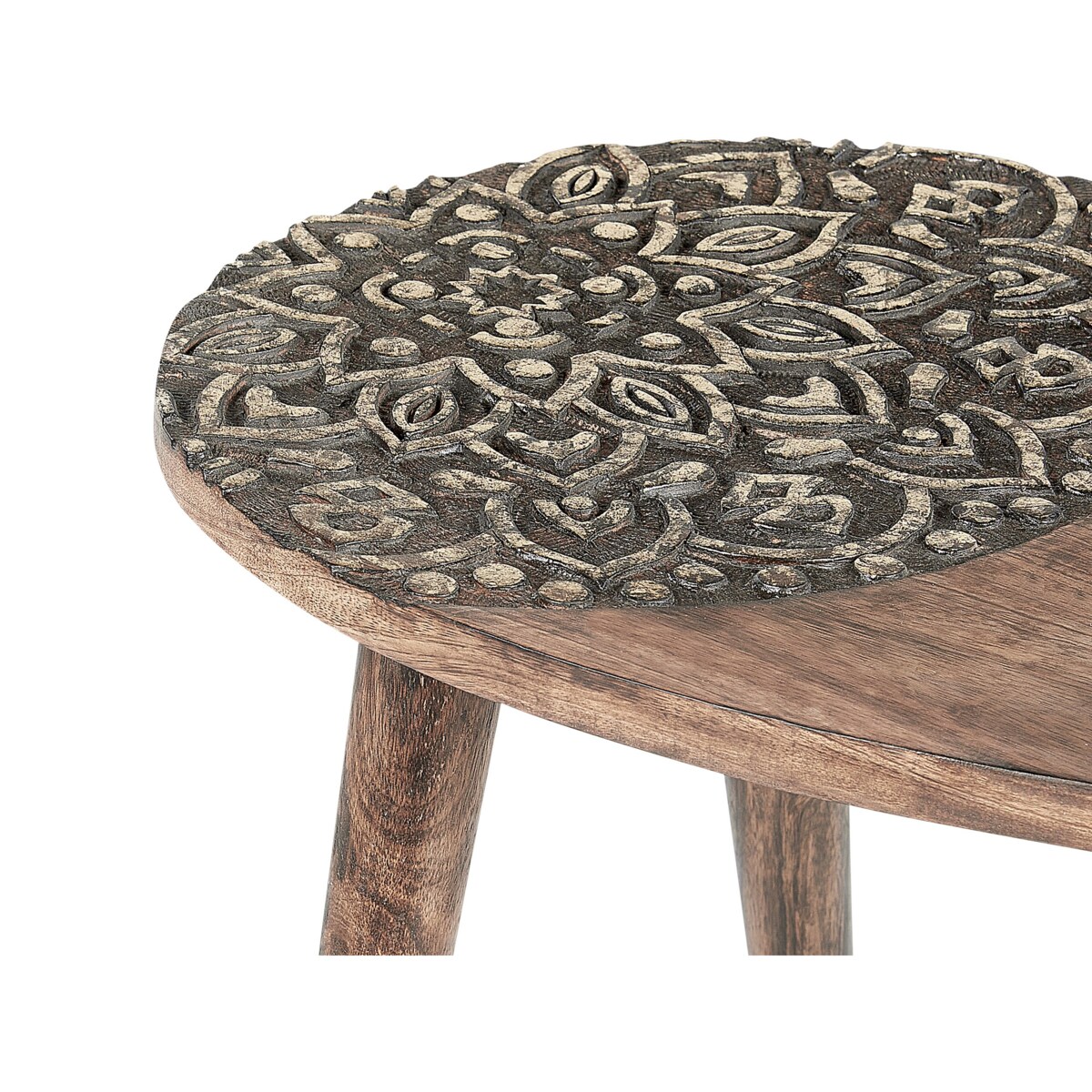 Zestaw 2 stolików pomocniczych KHETUA Drewno mango Brązowy