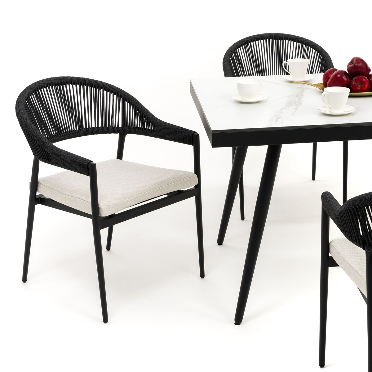 Zestaw mebli ogrodowych aluminiowe nowoczesne BELIZE biało beżowe