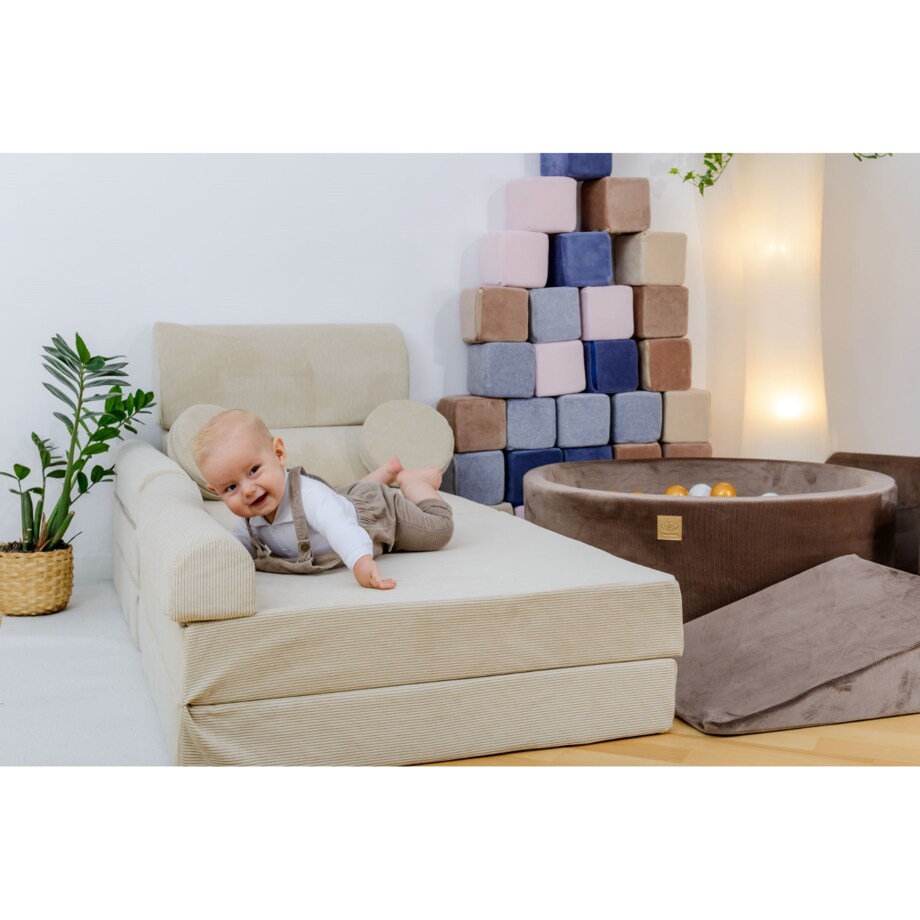 Sofa dla Dzieci Slimcord, Sztruksowa, Beżowa