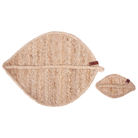 Zestaw 12 podkładek na stół PEPPERLEAF Naturalny Juta