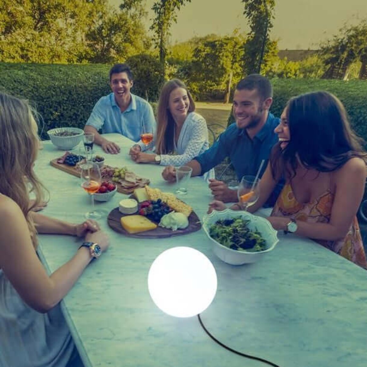Kulista stojąca lampa ogrodowa Buly LUMBL040OFNW King Home LED 7W 6000-6500K IP65 biała