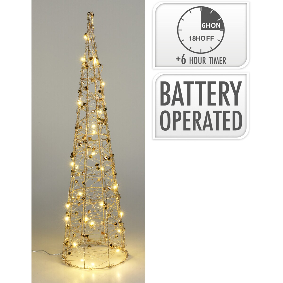 Druciana choinka, figurka z LED 60 cm