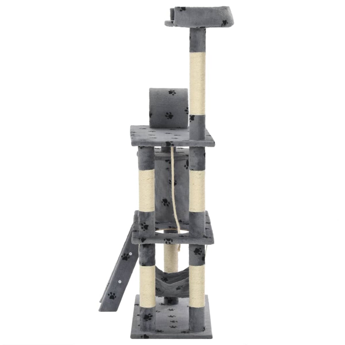 vidaXL Drapak ze słupkami sizalowymi, 140 cm, szary w kocie łapki