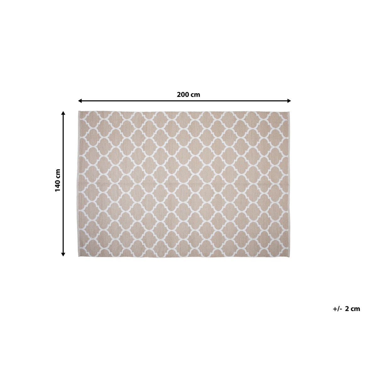 Dywan zewnętrzny dwustronny 140 x 200 cm beżowy AKSU