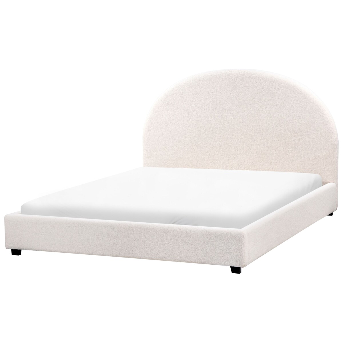 Łóżko Boucle VAUCLUSE 140 x 200 cm Złamana biel