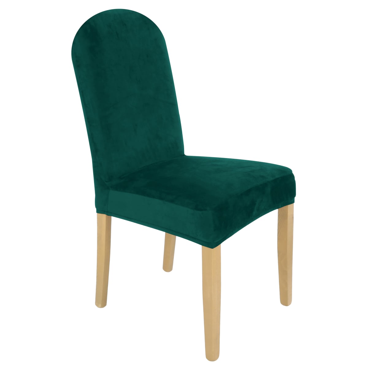 POKROWIEC NA KRZESŁO ZAOKRĄGLONE BUTELKOWA ZIELEŃ WELUR ELASTYCZNY [21R12]