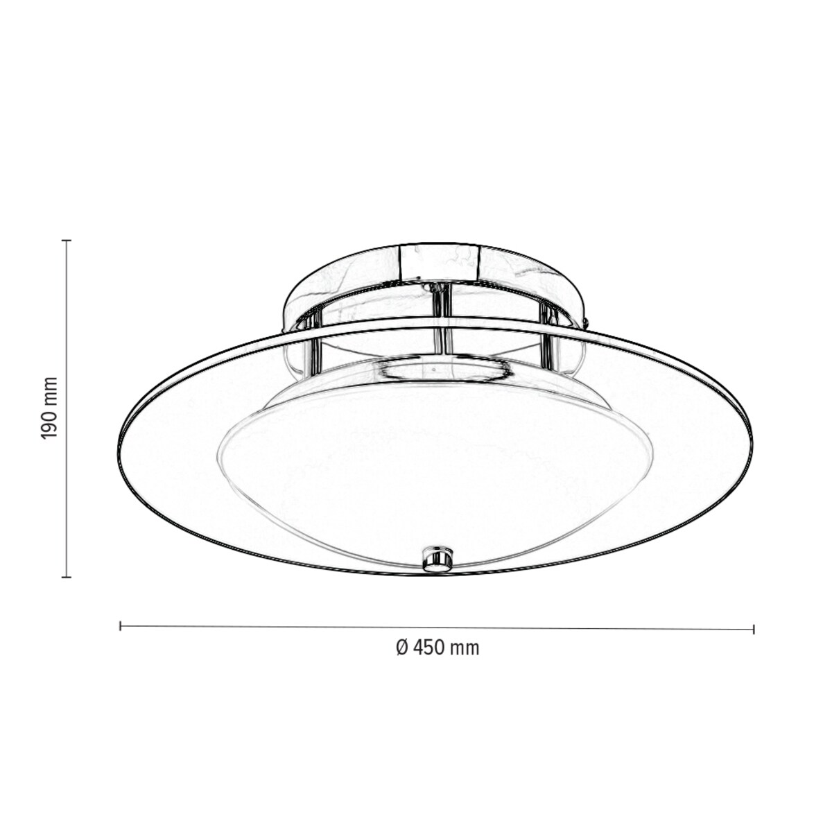 Lampa Sufitowa BRITOP Lighting 1xLED 22W Połączenie Chromu z Transparentnym Szkłem, Polski Producent, 1 szt.