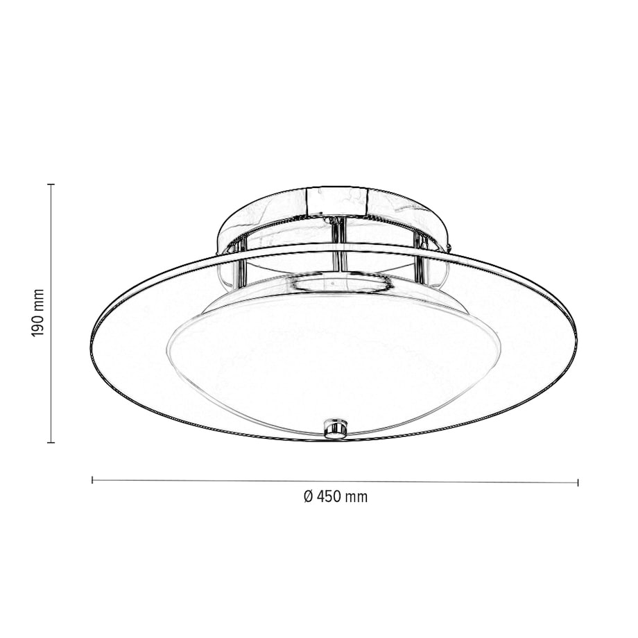 Lampa Sufitowa BRITOP Lighting 1xLED 22W Połączenie Chromu z Transparentnym Szkłem, Polski Producent, 1 szt.