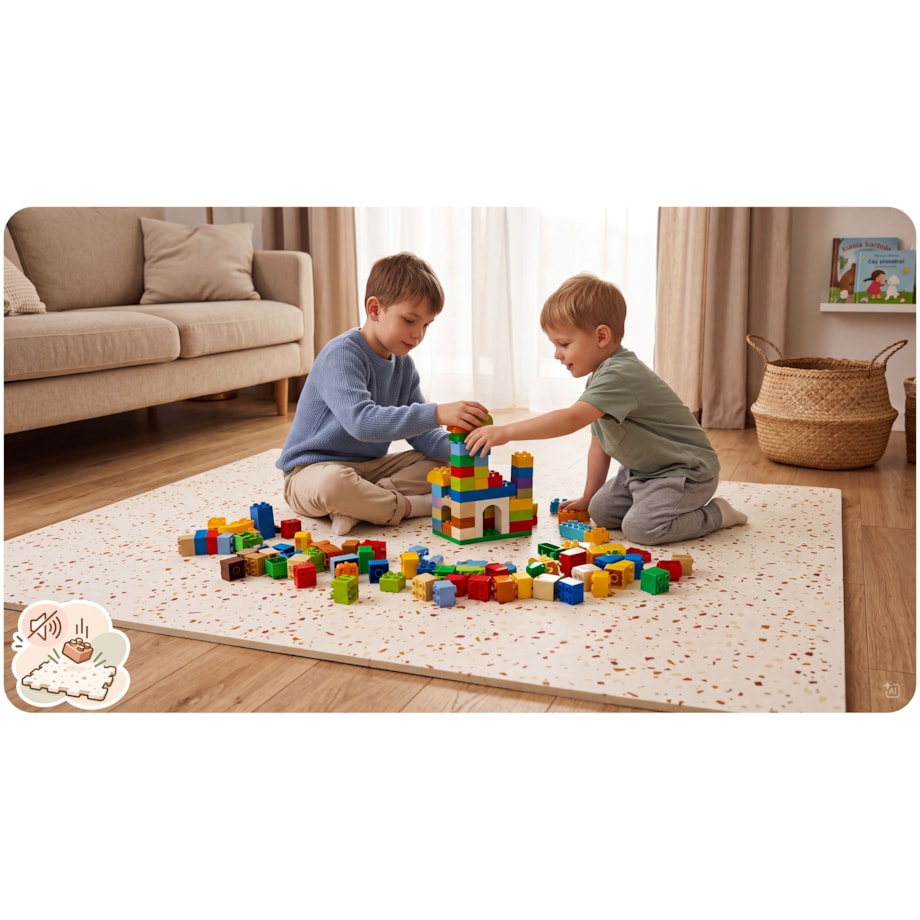 Mata piankowa puzzle beżowa edukacyjna miękka gruba Ricokids