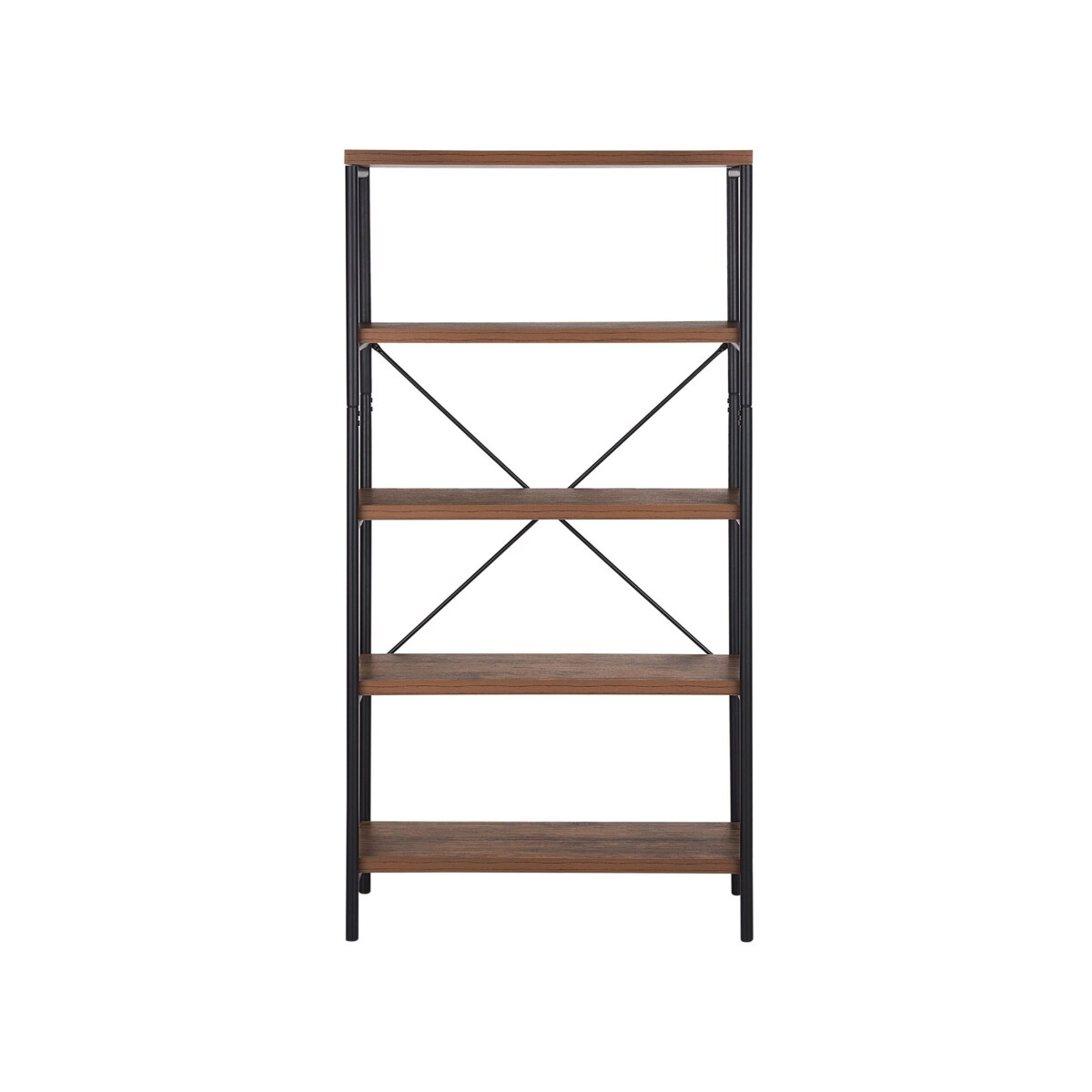 Regał 4 półki ciemne drewno BRISBANE