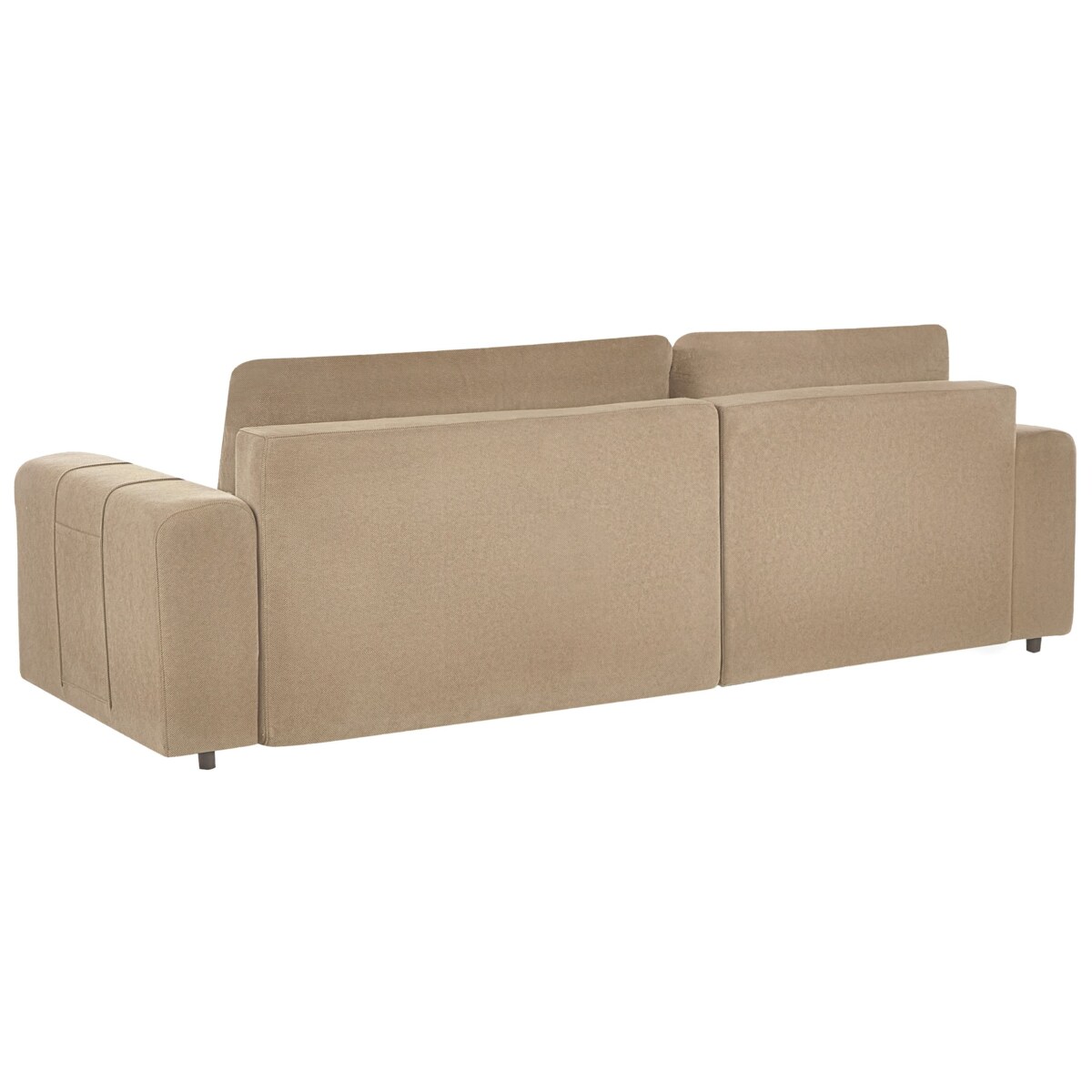 Narożnik rozkładany prawostronny 3-osobowy z pojemnikiem brązowy INNVIK