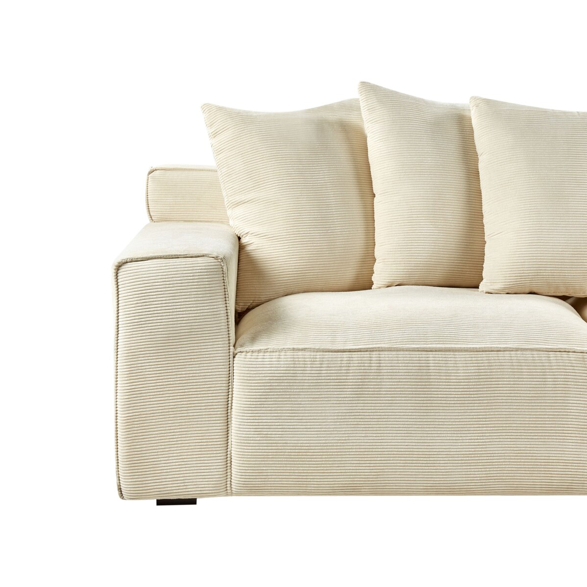 Sofa 3-osobowa sztruksowa beżowa VISKAN