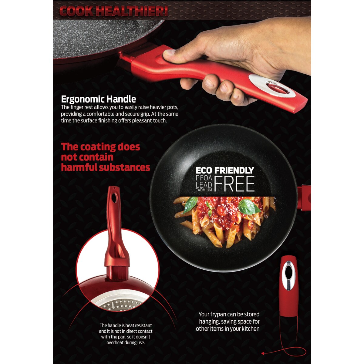 Patelnia z powłoką granitową 30cm BERLINGER HAUS Burgundy