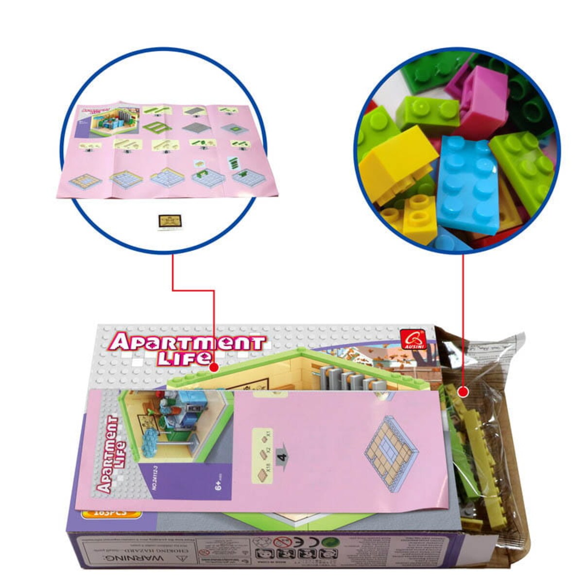 JADALNIA - mini pokoik z klocków - Ausini - 163 elementy