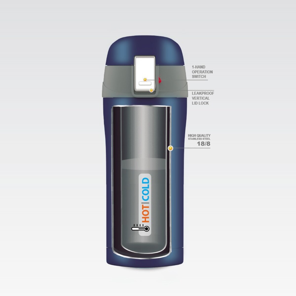 Kubek termiczny na kawe 400ml granatowy MAESTRO MR-1643-40D-NEW