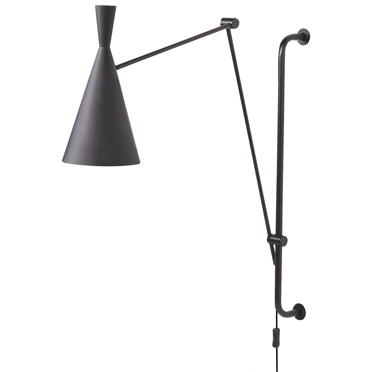 Lampa ścienna MARISA Czarny Metal Regulowana
