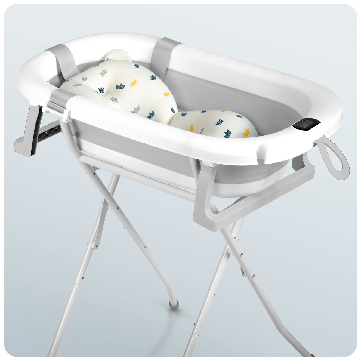 Wanienka składana dla dziecka niemowląt Ricokids termometr LCD poduszka + stojak