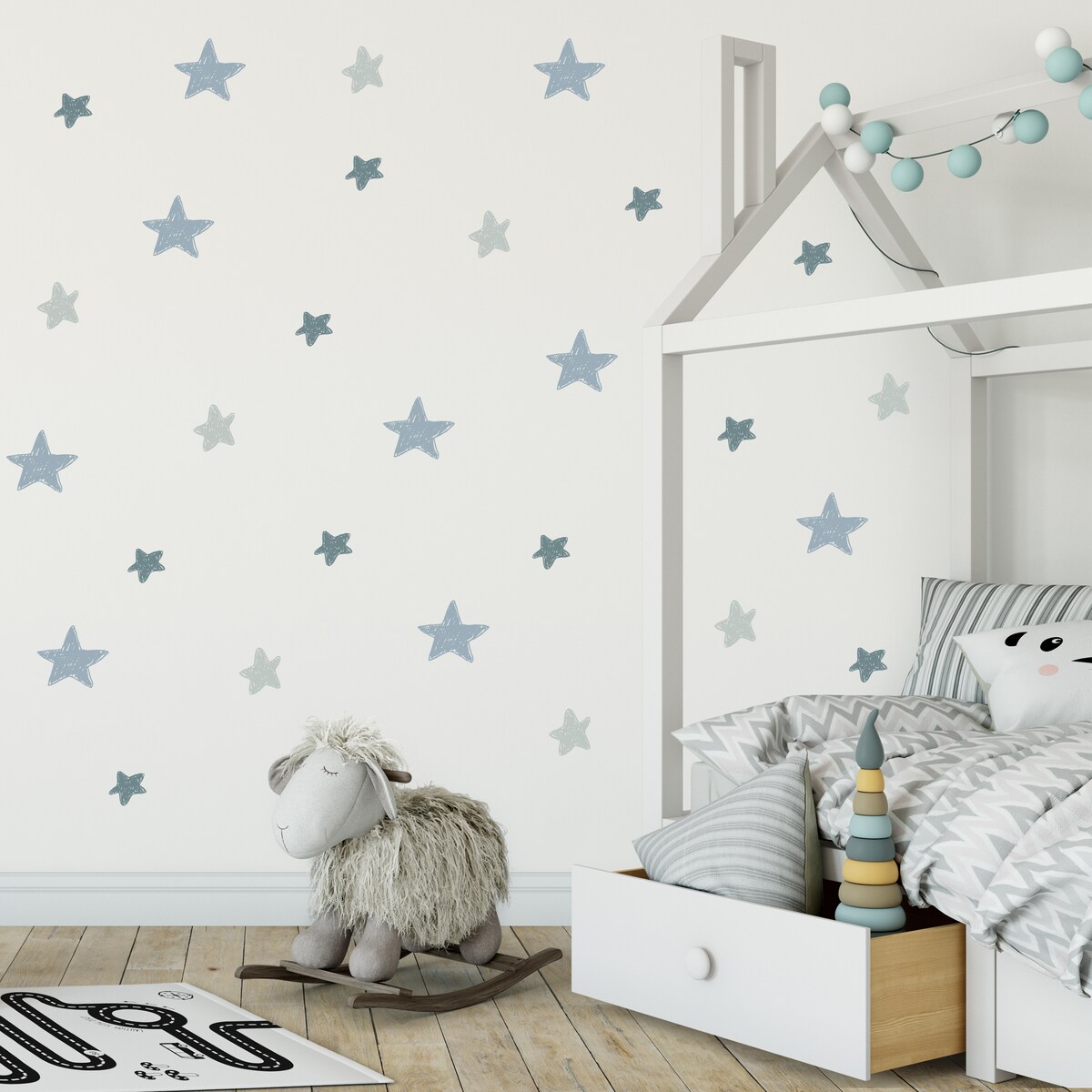 Naklejki Ścienne Do Pokoju Dziecka GWIAZDKI Gwiazdeczki Komiks ZESTAW 120x60cm