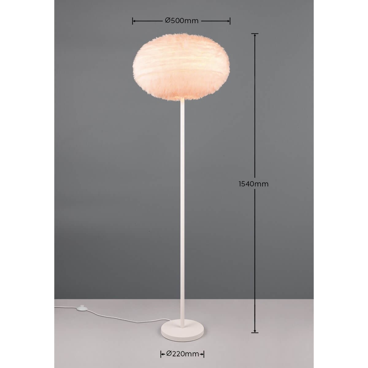 Podłogowa lampa do salonu Furry R41581001 RL Light plusz biały
