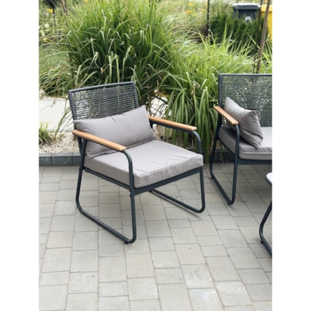 Zestaw Mebli Ogrodowych 2X Fotel Stolik Sofa Komplet Na Taras Balkon Ogród