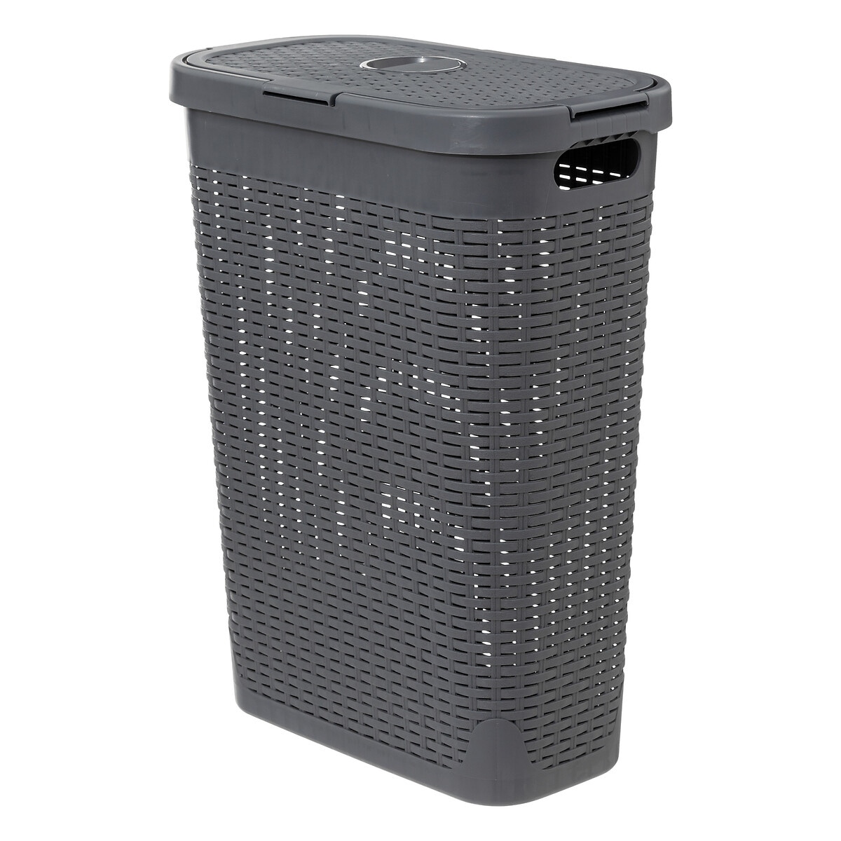Wysoki kosz na pranie z plastiku, 40 l, kolor antracytowy