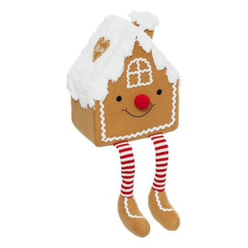 Figurka DOMEK Z PIERNIKA 20x13x43 cm brązowa Z POLIESTRU