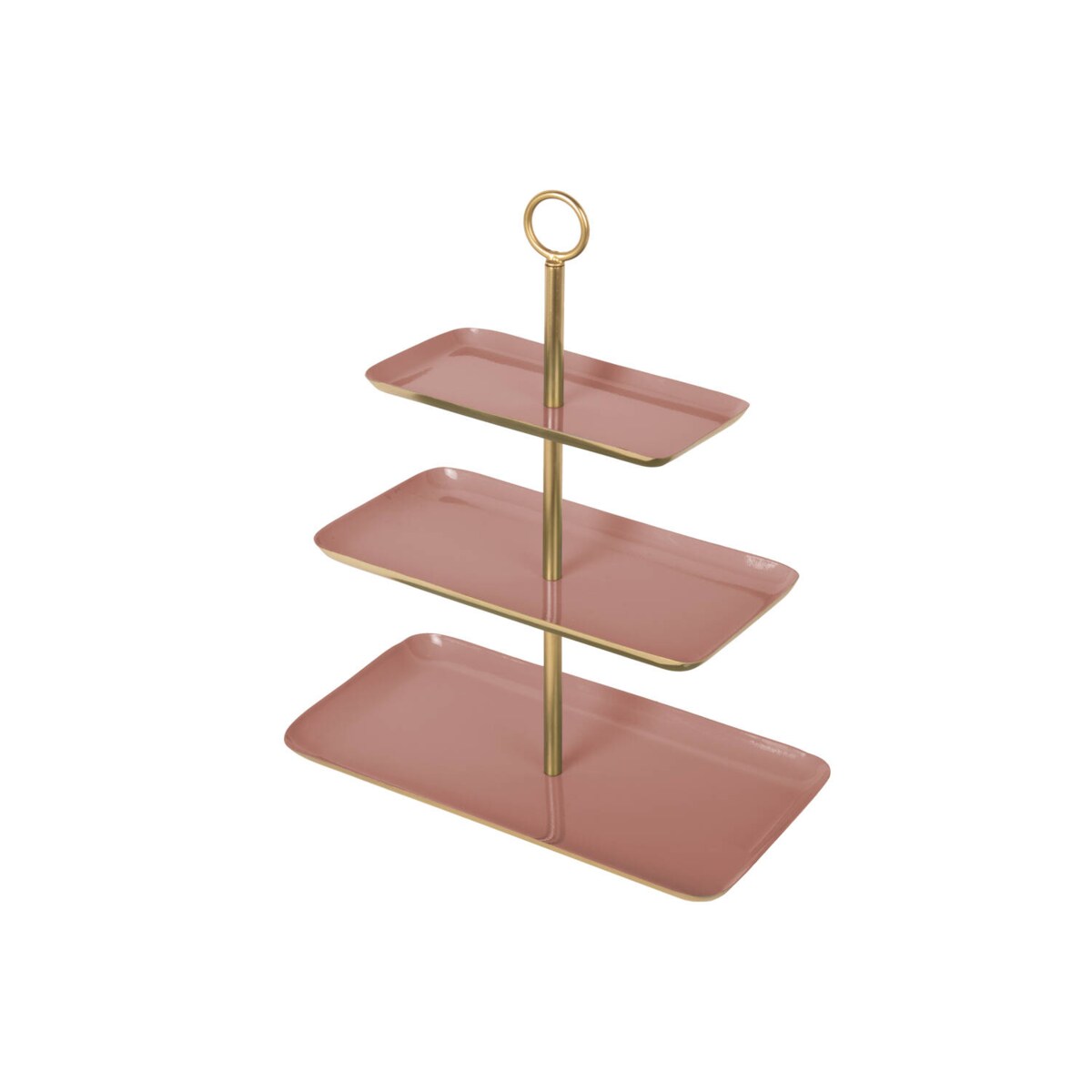 Patera na ciasto 3-poziomowa, pudrowy róż, 36 x 16 cm