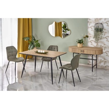 Stół BERTO 120x80 dąb naturalny/czarny