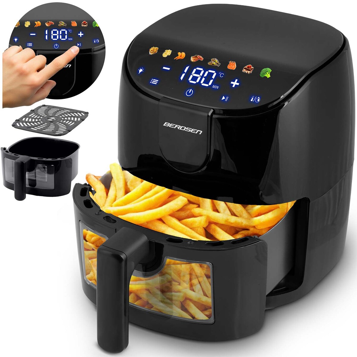 Frytkownica beztłuszczowa Berdsen Air Fryer frytownica 4l 1500W
