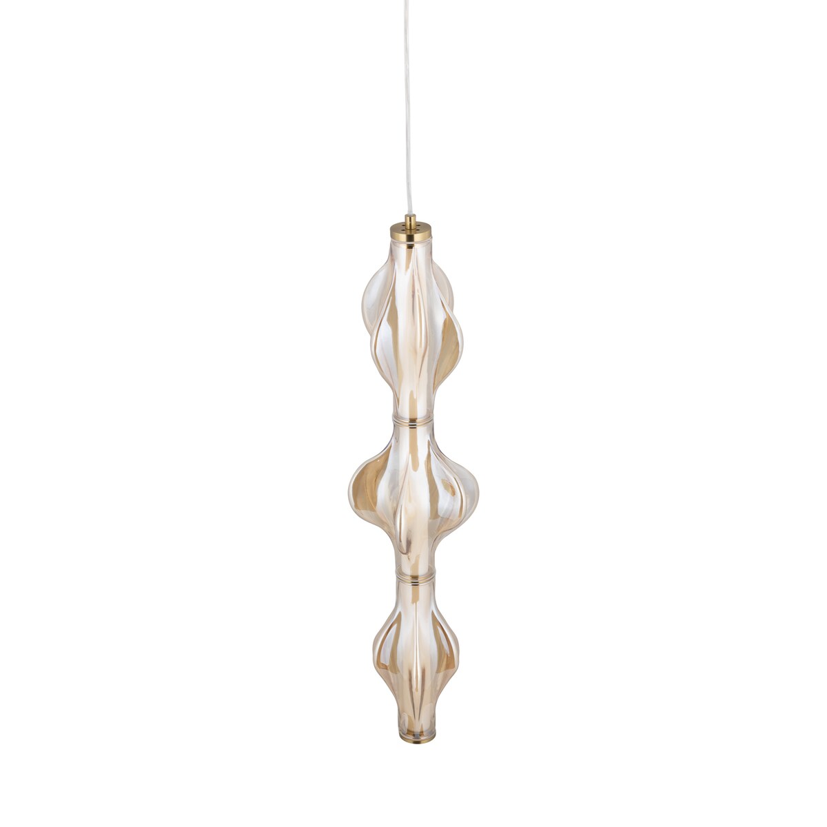 Lampa wisząca LED 22W TK Lighting ELVA Brass mosiądz bursztynowa regulowana wysokość 2616 lm 3000K