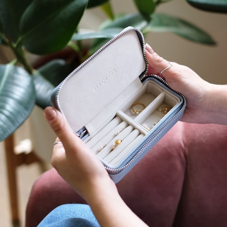 Pudełko podróżne na biżuterię Travel Medium Stackers dusky blue