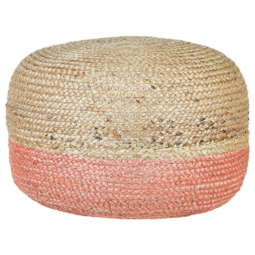 Puf z juty 50 x 40 cm różowy DUKI
