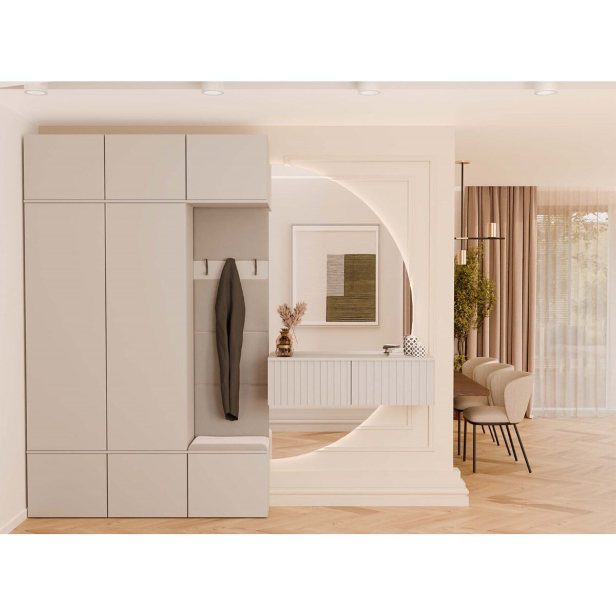 Garderoba HAGA III 2Sz1W KASZMIR BEŻ 2x Szafa + Wieszak