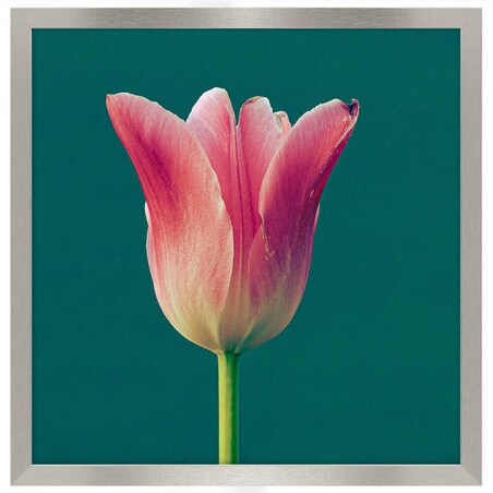 Ramka na zdjęcia 40x40 cm srebrna rama MDF z plexi do powieszenia pion poziom klasyczna kwadratowa ramka FRAMAI®