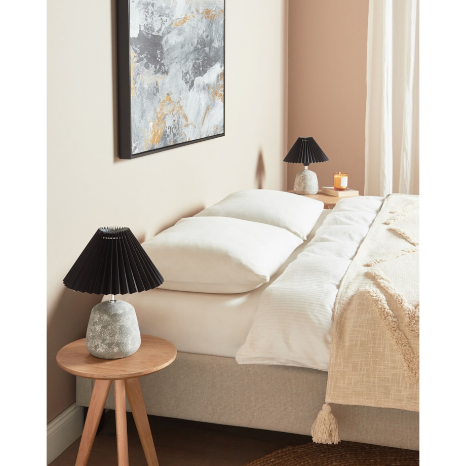 Zestaw 2 lampek nocnych ceramicznych czarny ZEYI