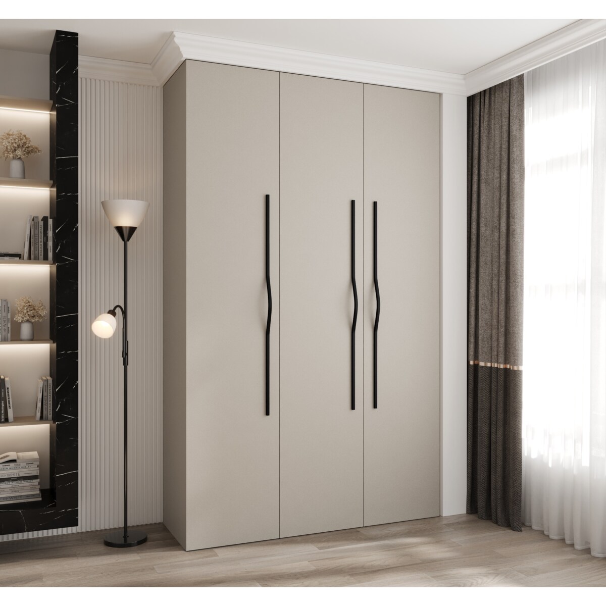 Szafa trzydrzwiowa Como 2 150 gł.40 kaszmir+czarny