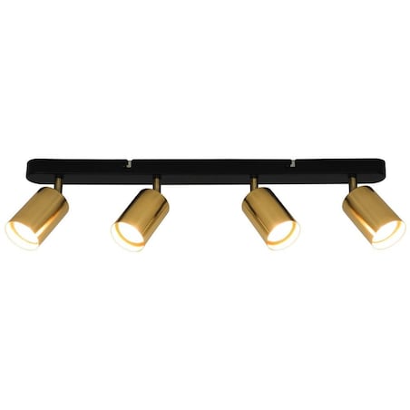 LAMPA sufitowa VILA GU13013C-4B Zumaline metalowa OPRAWA loftowe reflektorki regulowane czarne złote