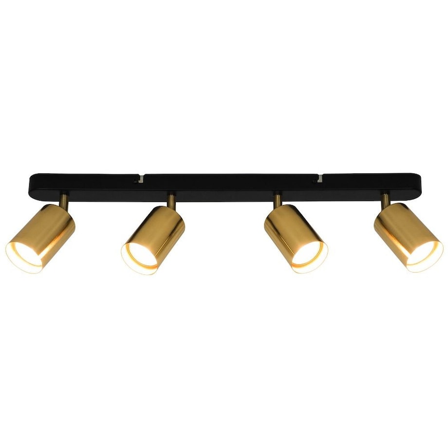 LAMPA sufitowa VILA GU13013C-4B Zumaline metalowa OPRAWA loftowe reflektorki regulowane czarne złote