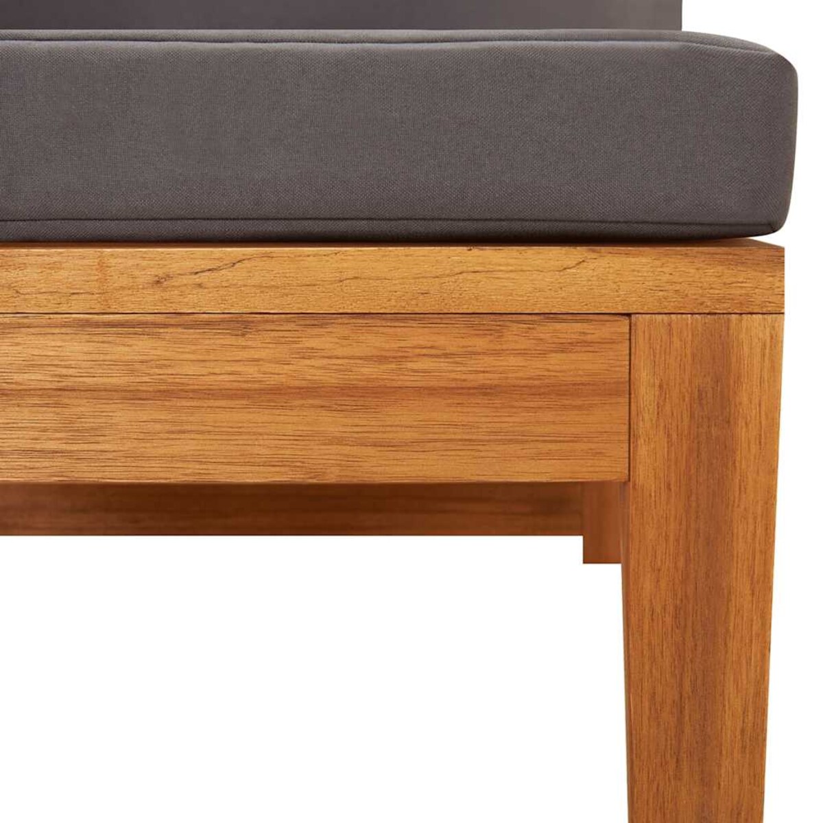 vidaXL Moduł sofy narożnej z ciemnoszarymi poduszkami drewno akacjowe