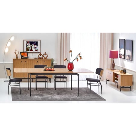 KOMODA Zefir 167/44/93 cm DĄB NATURALNY z MDF stalowe nóżki