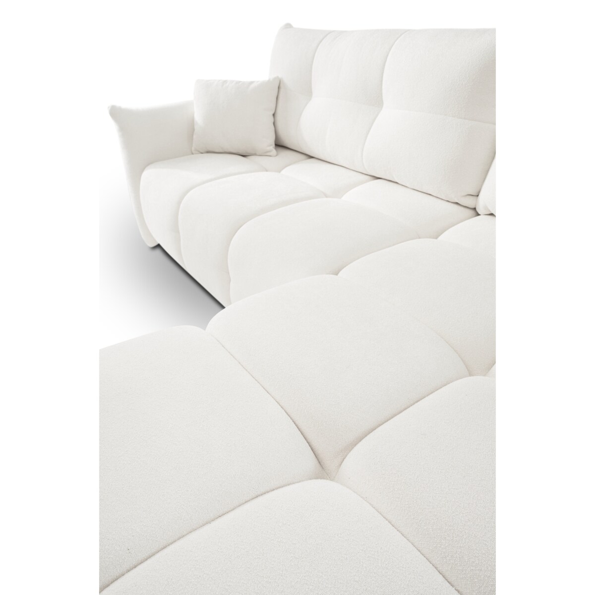 Narożnik z funkcją spania do salonu BOSE, prawostronny, śmietankowy