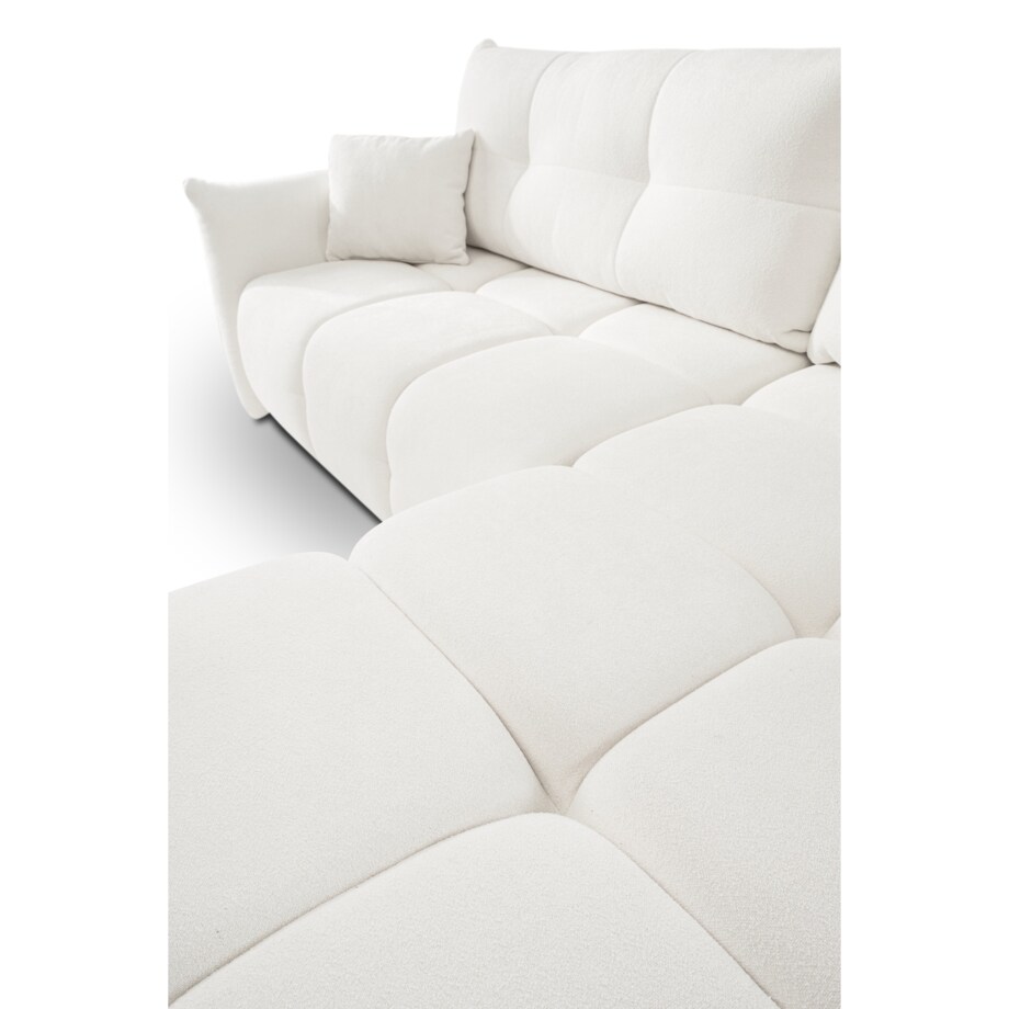 Narożnik z funkcją spania do salonu BOSE, prawostronny, śmietankowy