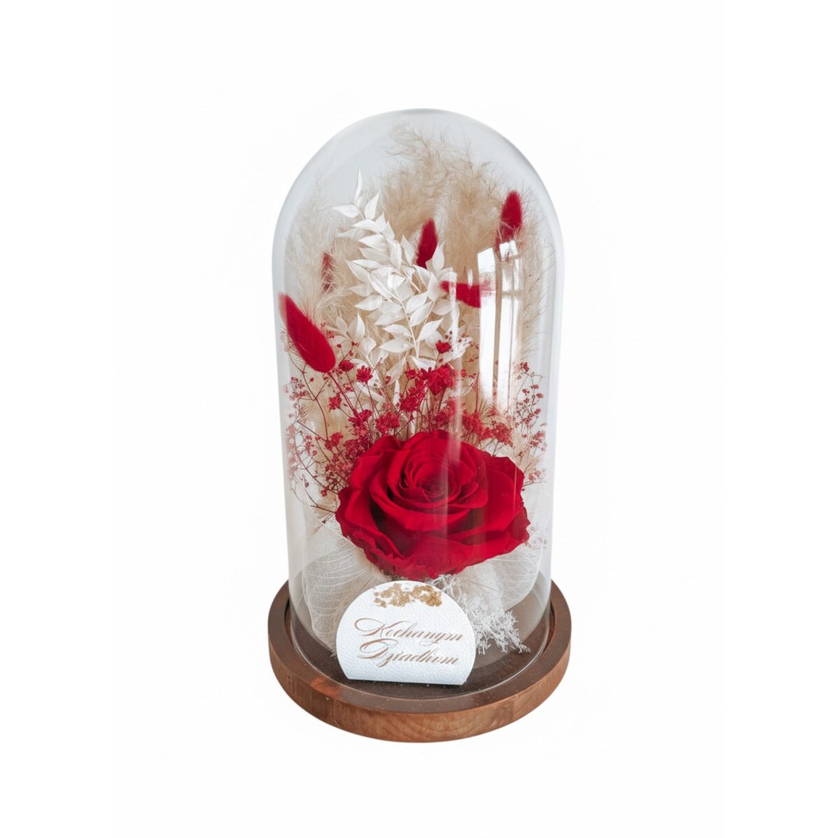 Szklana kopuła miłość drewno