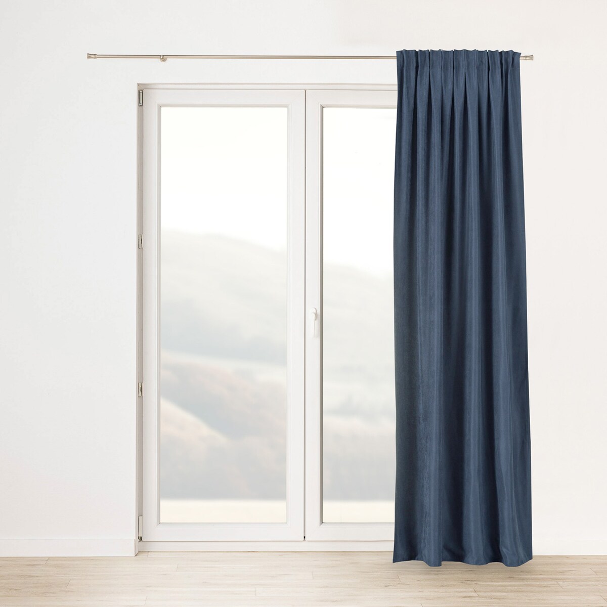 Zasłona na taśmie marszczącej granatowa aksamitna 140 x 280 cm 1 szt. 140x280 granatowy