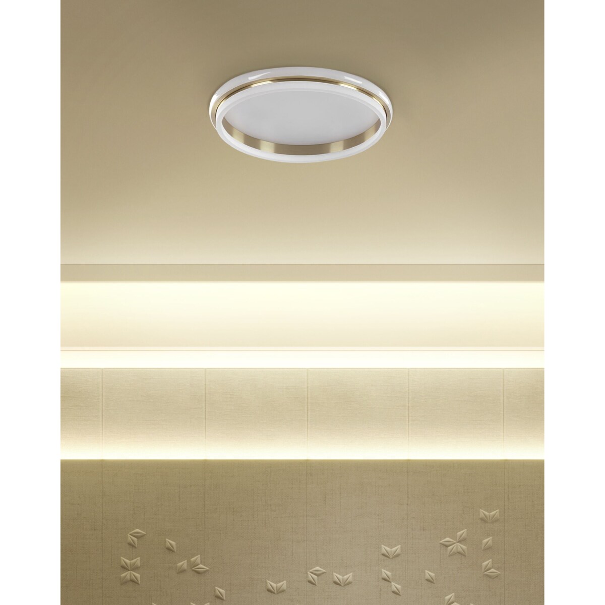 Lampa sufitowa LED metalowa 64 cm biało-złota TAPING