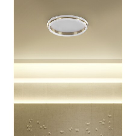 Lampa sufitowa LED metalowa 64 cm biało-złota TAPING