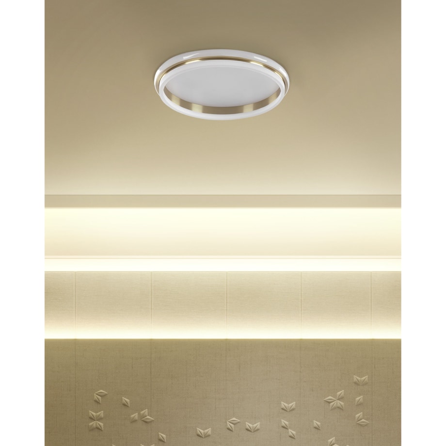 Lampa sufitowa LED metalowa 64 cm biało-złota TAPING