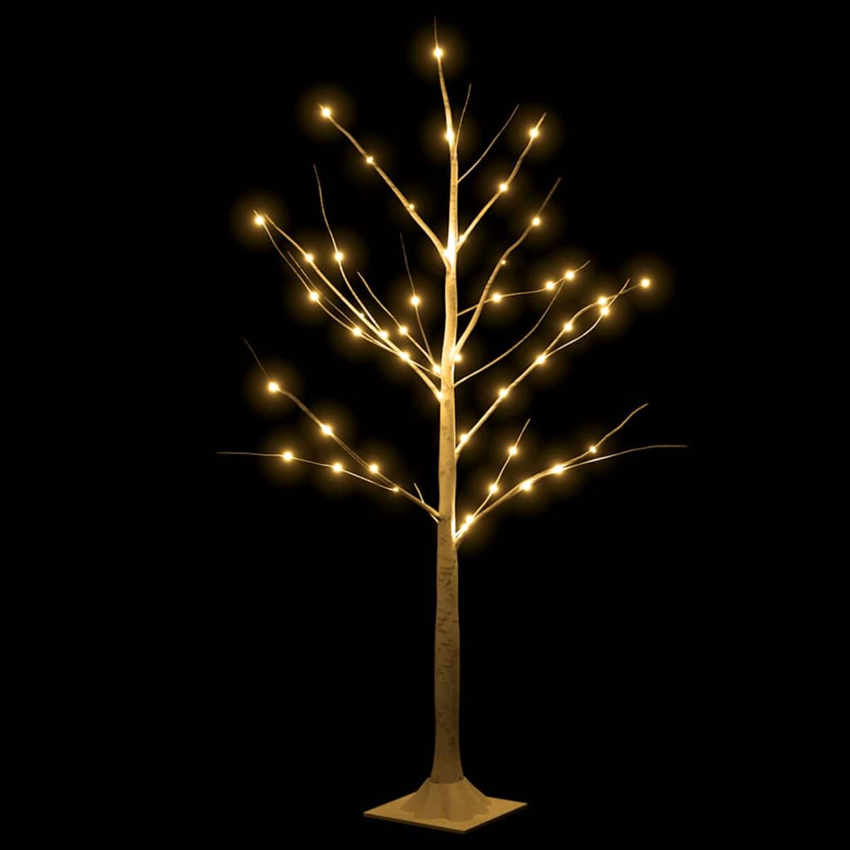 vidaXL Brzoza z oświetleniem, 48 ciepłych białych LED, 120 cm