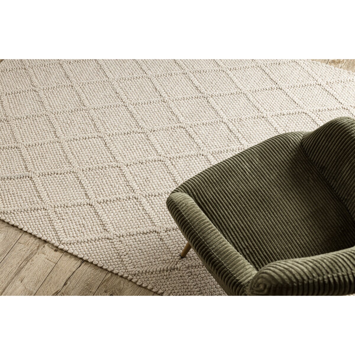 Dywan wełniany TAHAR 99001B krem - RĘCZNIE 120x180 cm